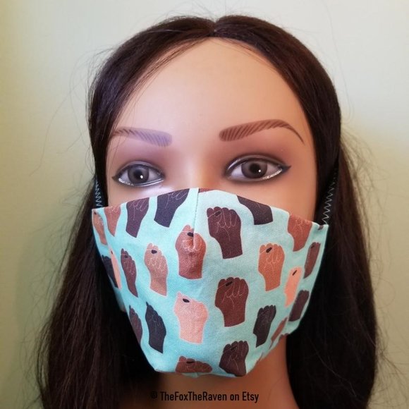 Black Lives Matter Fitted Face Mask - Picture 4 of 14